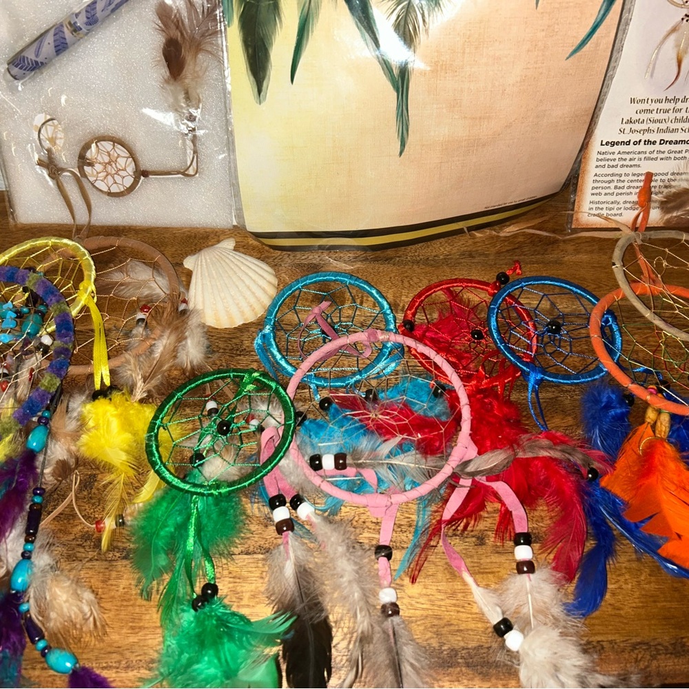 13 Colorful Handmade Dreamcatchers - Assorted Feathers